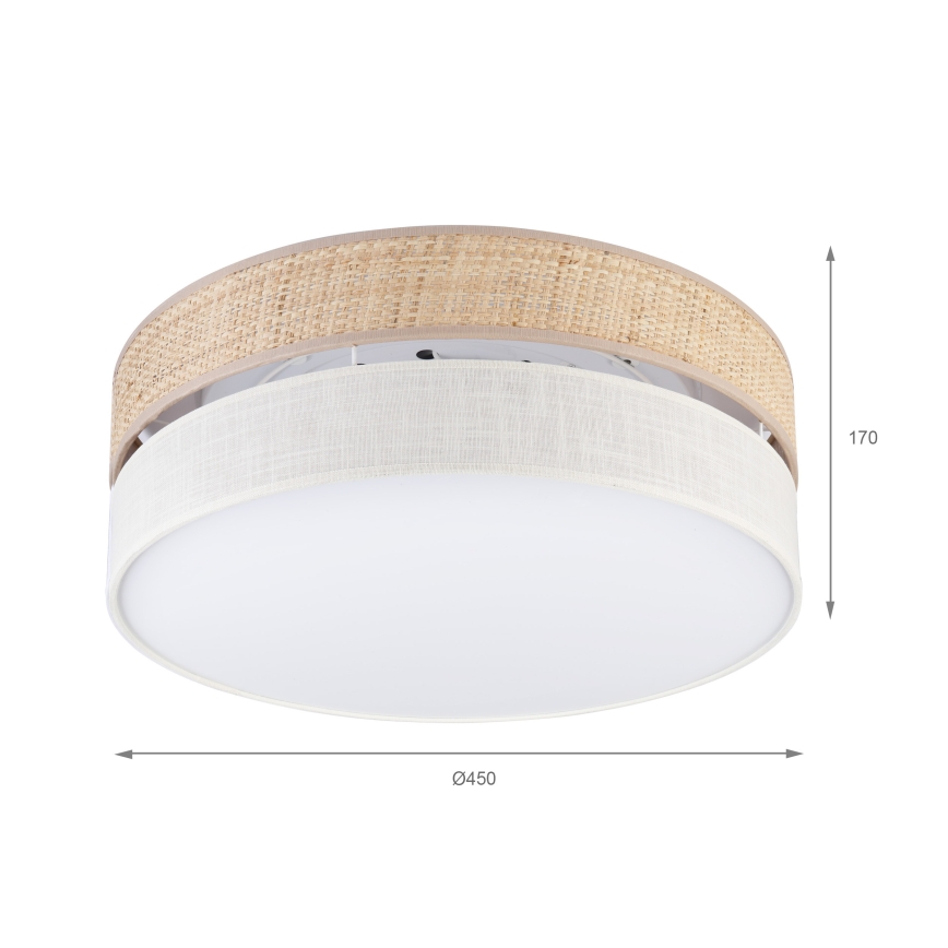 Plafonieră LED SIRJA BOHO, 36 W, 230 V, 4000 K, Ø 45 cm, bej/crem