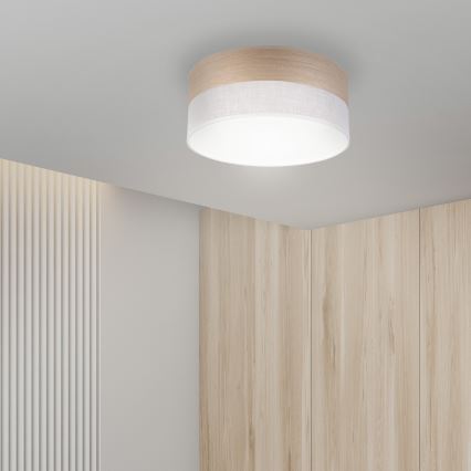 Plafonieră LED SIRJA WOOD LED/20W/230V d. 35 cm alb/stejar