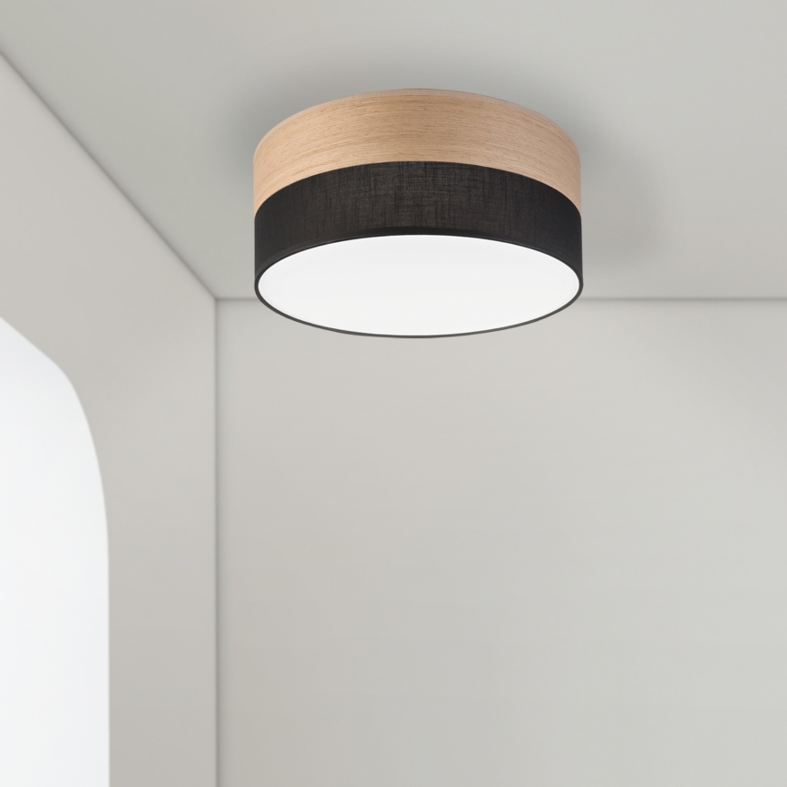 Plafonieră LED SIRJA WOOD LED/20W/230V d. 35 cm negru/stejar