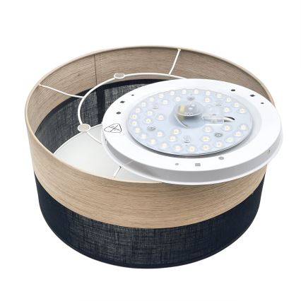 Plafonieră LED SIRJA WOOD LED/20W/230V d. 35 cm negru/stejar