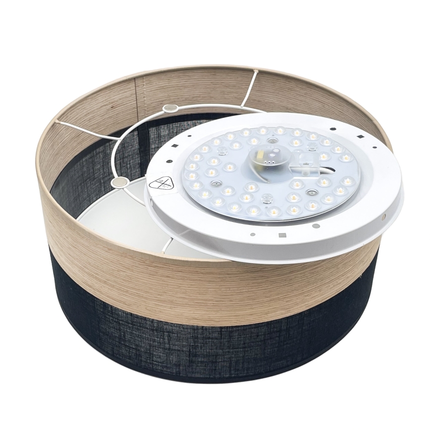 Plafonieră LED SIRJA WOOD LED/20W/230V d. 35 cm negru/stejar