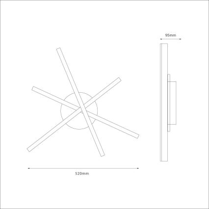 Plafonieră LED STICK/12W/230V negru