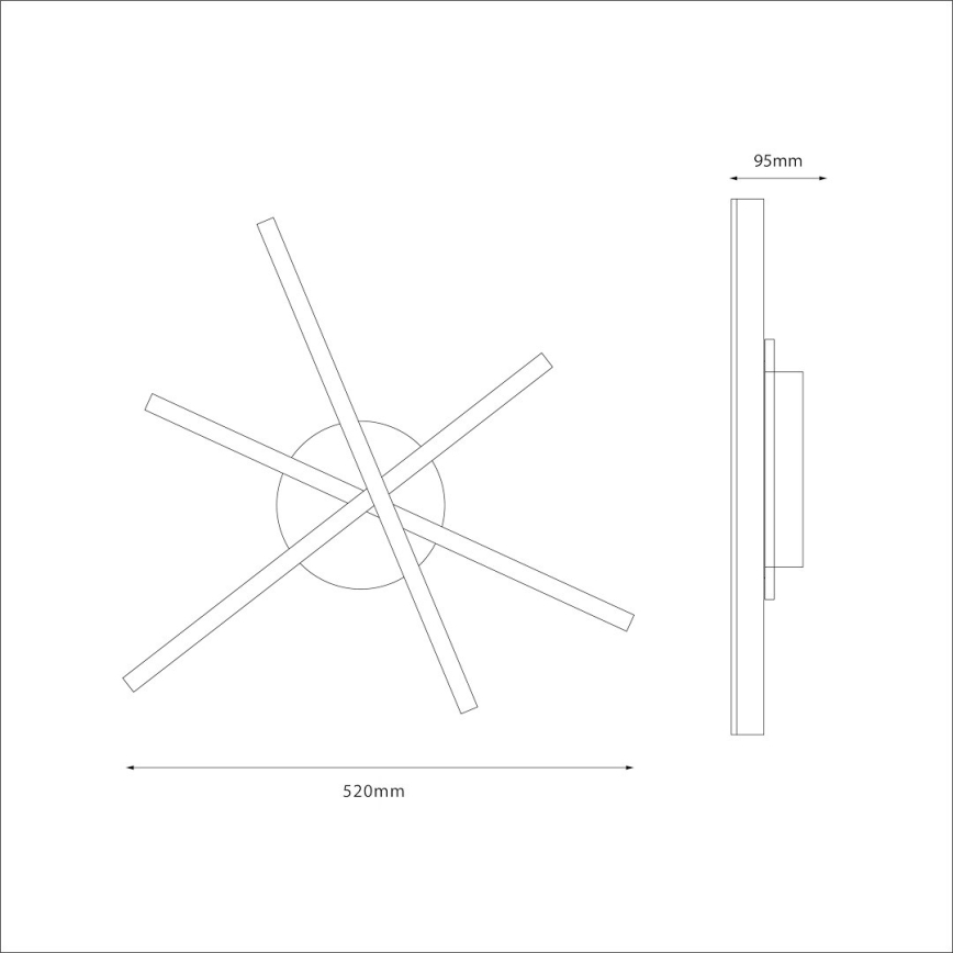 Plafonieră LED STICK/12W/230V negru