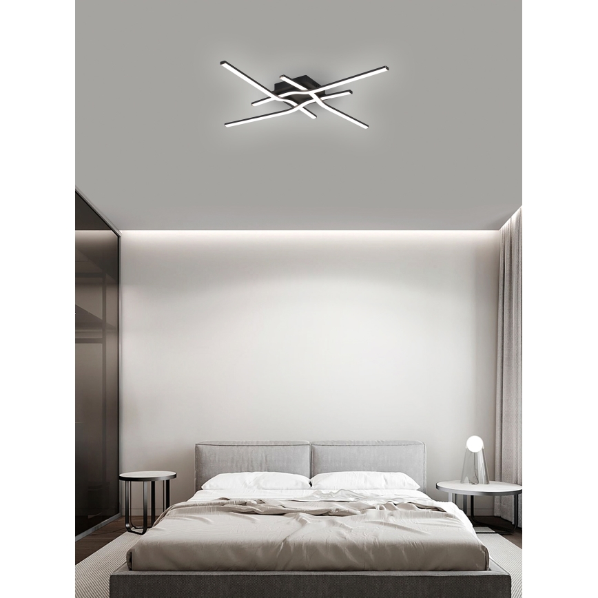 Brilagi - Plafonieră LED STRIPES, 38W, 230V, 68 x 68 cm, neagră