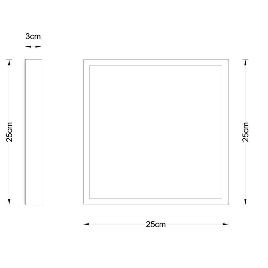 Plafonieră LED/15W/230V 25x25 cm Globo