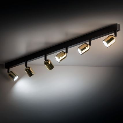 Plafonieră LED TOP 6xGU10/10W/230V negru/auriu