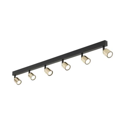 Plafonieră LED TOP 6xGU10/10W/230V negru/auriu