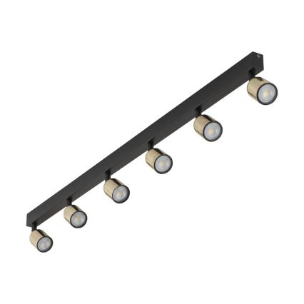 Plafonieră LED TOP 6xGU10/10W/230V negru/auriu