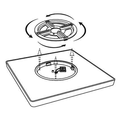 Plafonieră LED dimabilă Top Light REVIT LED/36W/230V 3000-6500K 40x40 cm negru + telecomandă