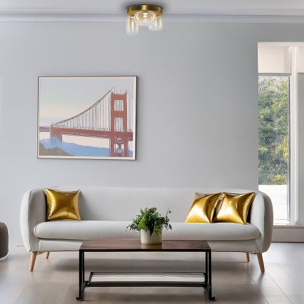 Plafonieră LED VASO LED/12W/230V d. 42 cm auriu/fumuriu