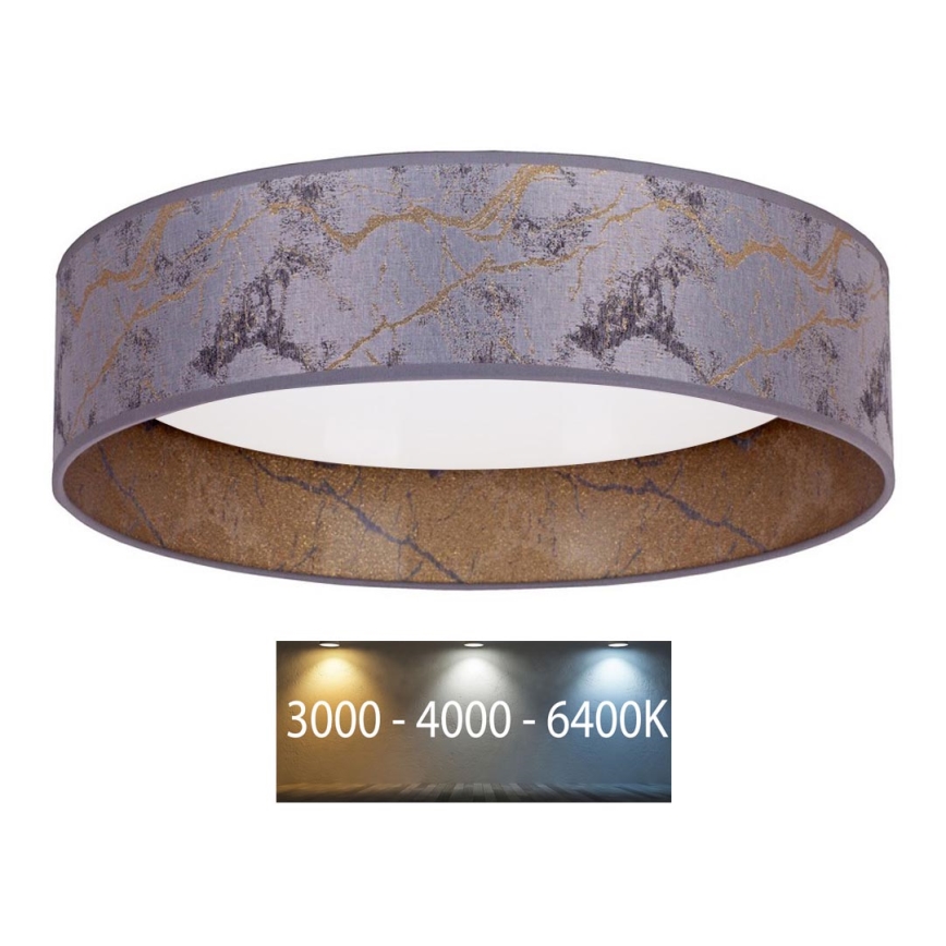 Plafonieră LED VELVET Brilagi LED/24W/230V d. 40 cm 3000/4000/6400K gri/auriu