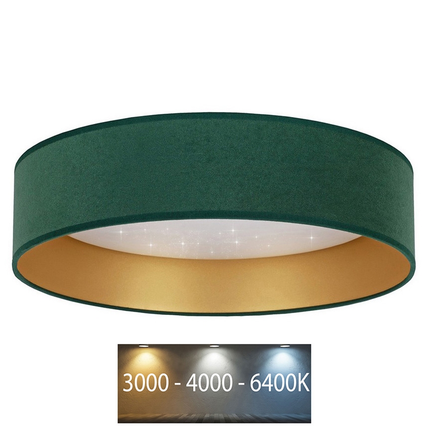 Plafonieră LED VELVET STAR LED/24W/230V d. 40 cm 3000K/4000K/6400K verde/aurie Brilagi