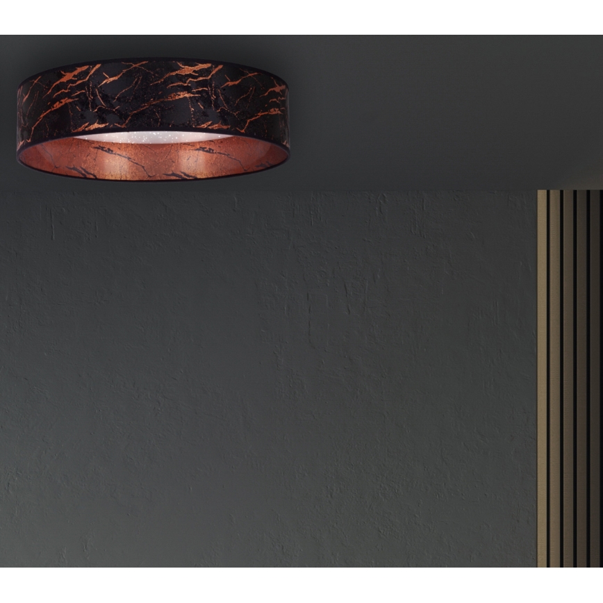 Plafonieră LED VELVET STAR LED/24W/230V d. 40 cm 3000K/4000K/6400K neagră/cupru Brilagi