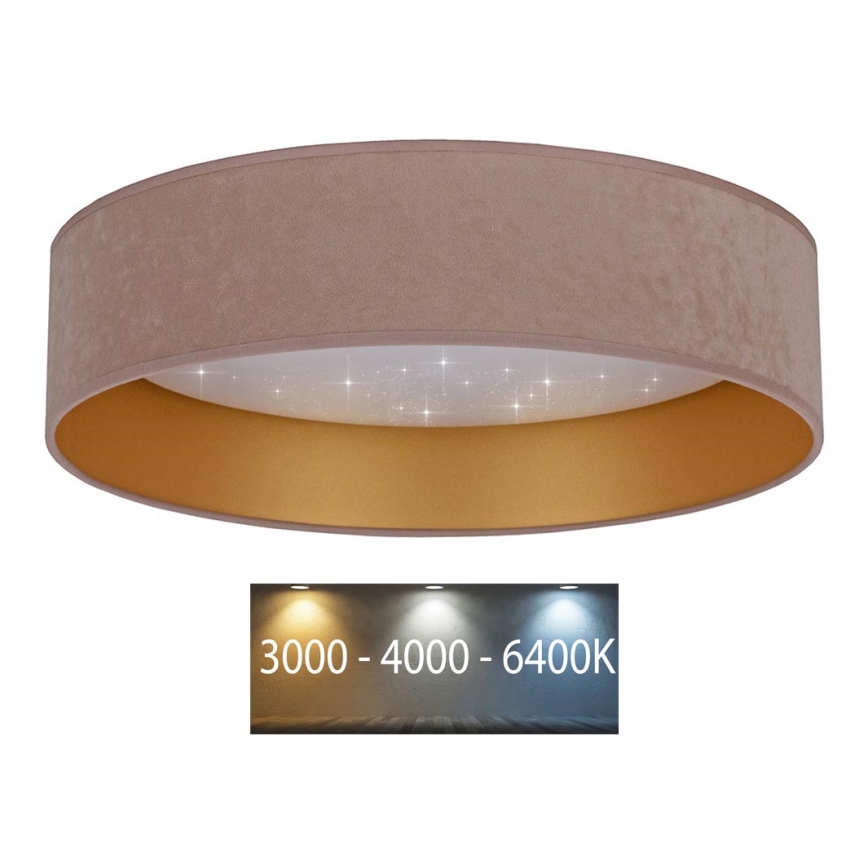 Plafonieră LED VELVET STAR LED/36W/230V d. 55 cm 3000K/4000K/6400K bej/aurie Brilagi