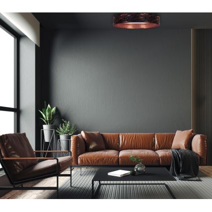 Plafonieră LED VELVET STAR LED/36W/230V d. 55 cm 3000K/4000K/6400K neagră/cupru Brilagi