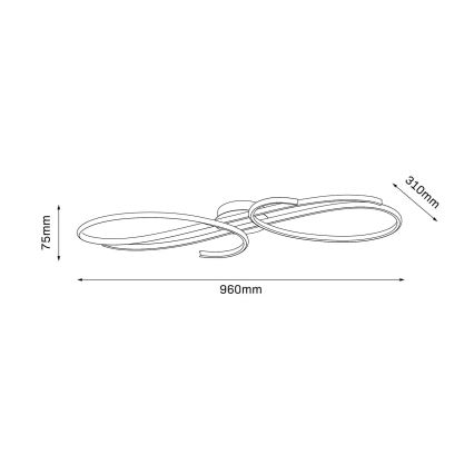 Plafonieră LED VIOLIN LED/40W/230V, neagră