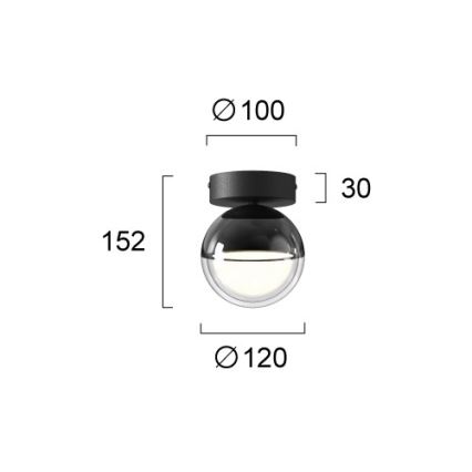 Plafonieră LED ZIREA LED/7W/230V Ø 12 cm neagră
