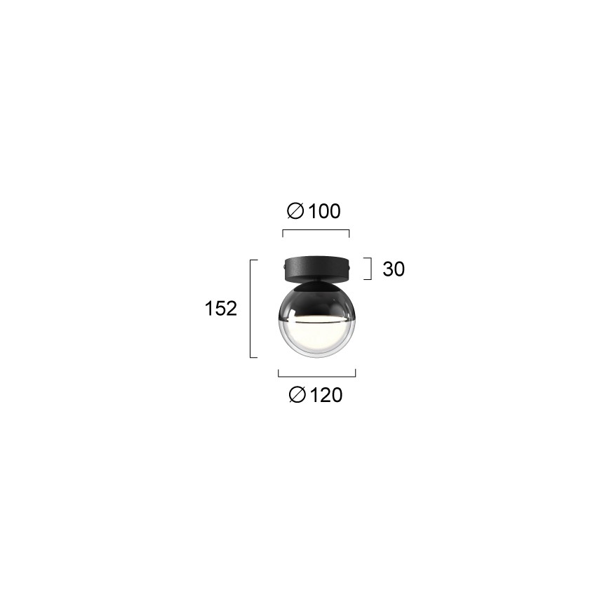 Plafonieră LED ZIREA LED/7W/230V Ø 12 cm neagră