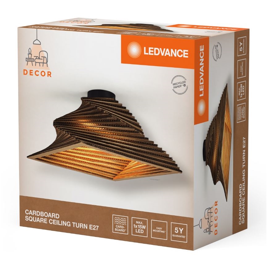 Plafonieră Ledvance DECOR CARDBOARD 1xE27/15W/230V 40x40 cm