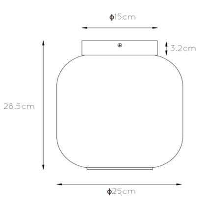Plafonieră Lucide 45194/25/65 JOANET 1xE27/40W/230V negru