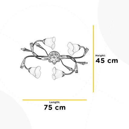 Plafonieră LUCREZIA 4xE14/6W/230V bronz ONLI