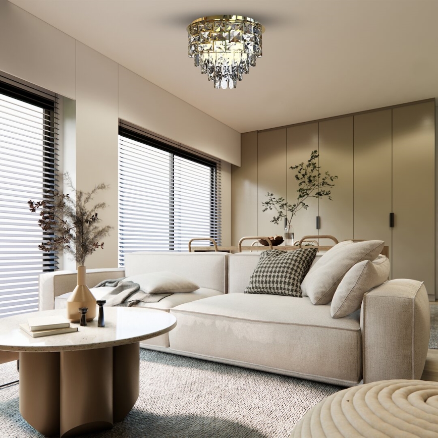 Plafonieră LUXURIA 9xE14/40W/230V d. 48 cm auriu