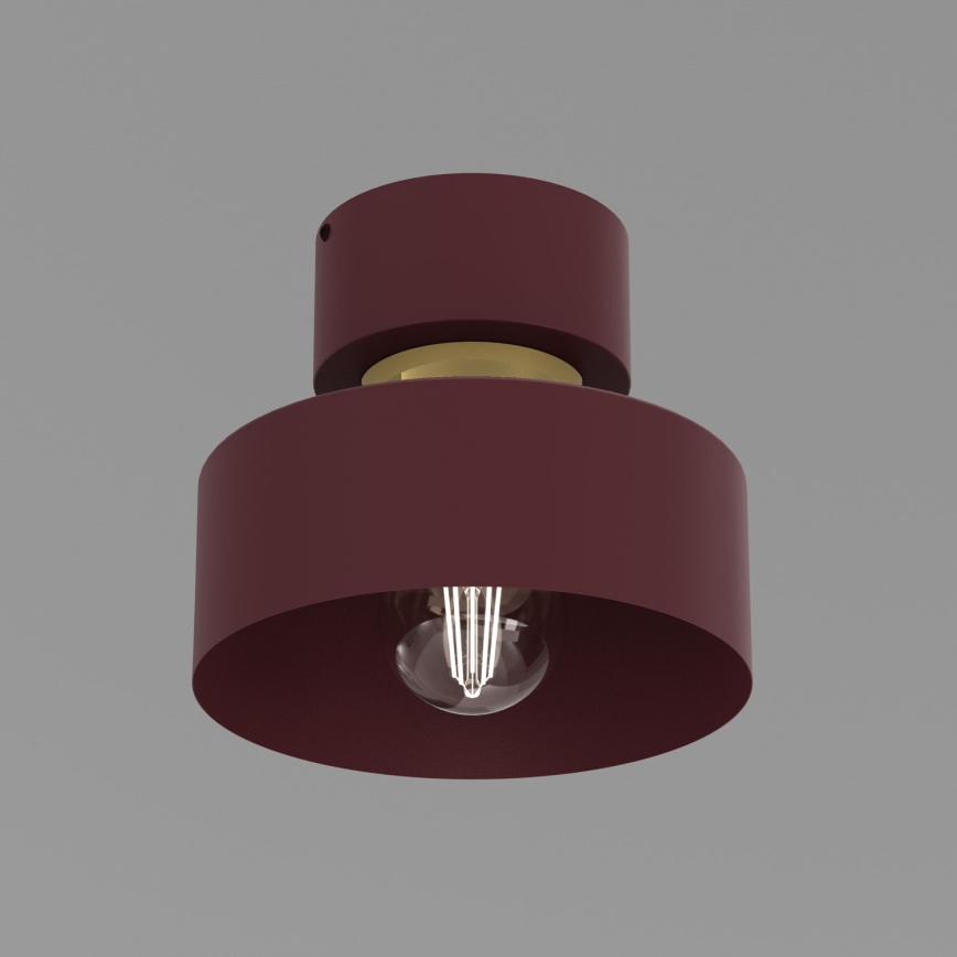 Plafonieră MARTI 1xE27/15W/230V Ø 20,5 cm burgundiu/auriu