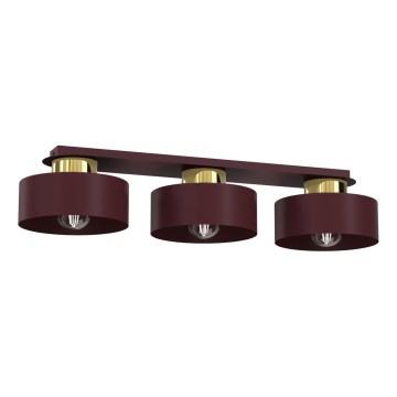 Plafonieră MARTI 3 x E27, 15 W, 230 V, 68 x 20,5 cm, vișiniu/auriu