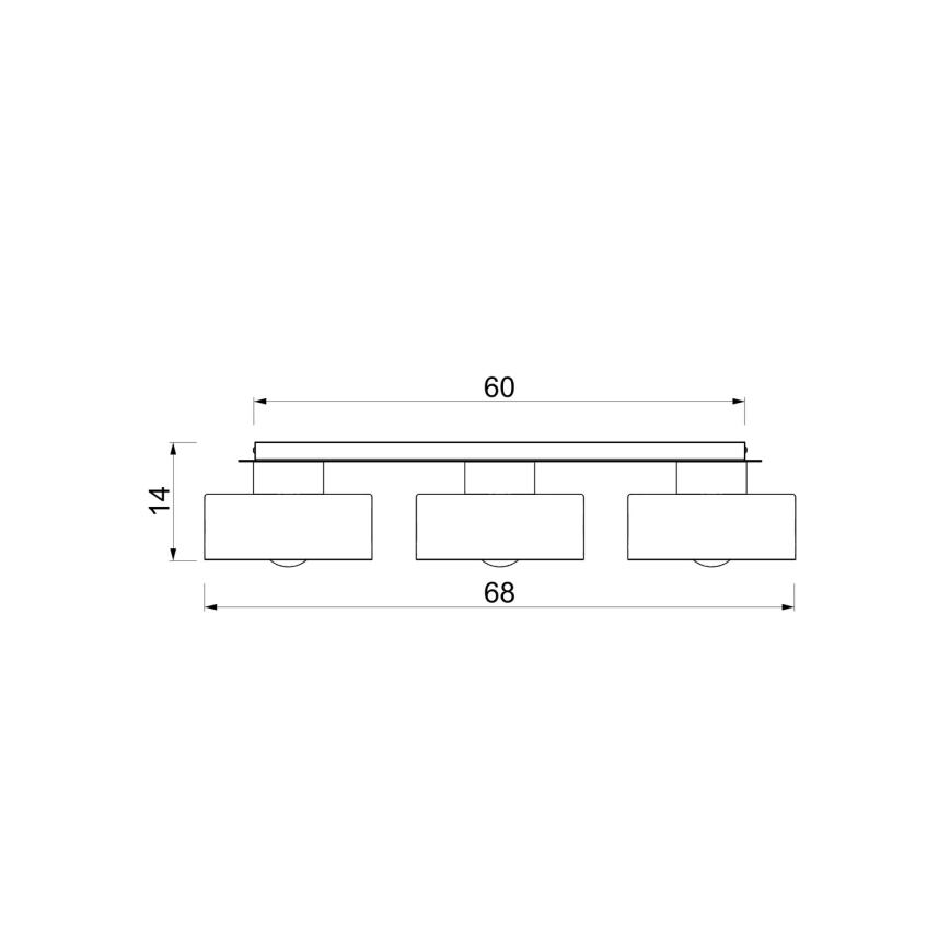 Plafonieră MARTI 3 x E27, 15 W, 230 V, 68 x 20,5 cm, vișiniu/auriu