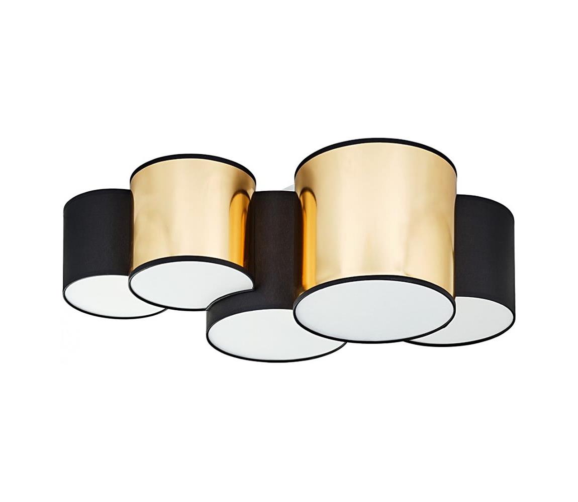 Plafonieră MONA 5xE27/15W/230V neagră/aurie