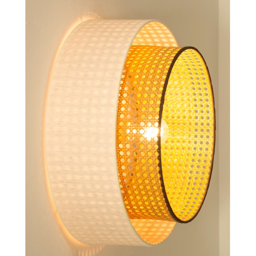 Plafonieră NATIA, 1 x E27, 60 W, 230 V, Ø 45 cm, alb/maro