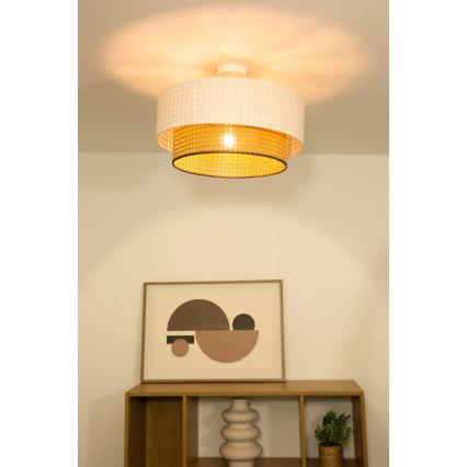 Plafonieră NATIA, 1 x E27, 60W, 230V, Ø 45 cm, alb/maro