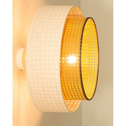 Plafonieră NATIA, 1 x E27, 60W, 230V, Ø 45 cm, alb/maro