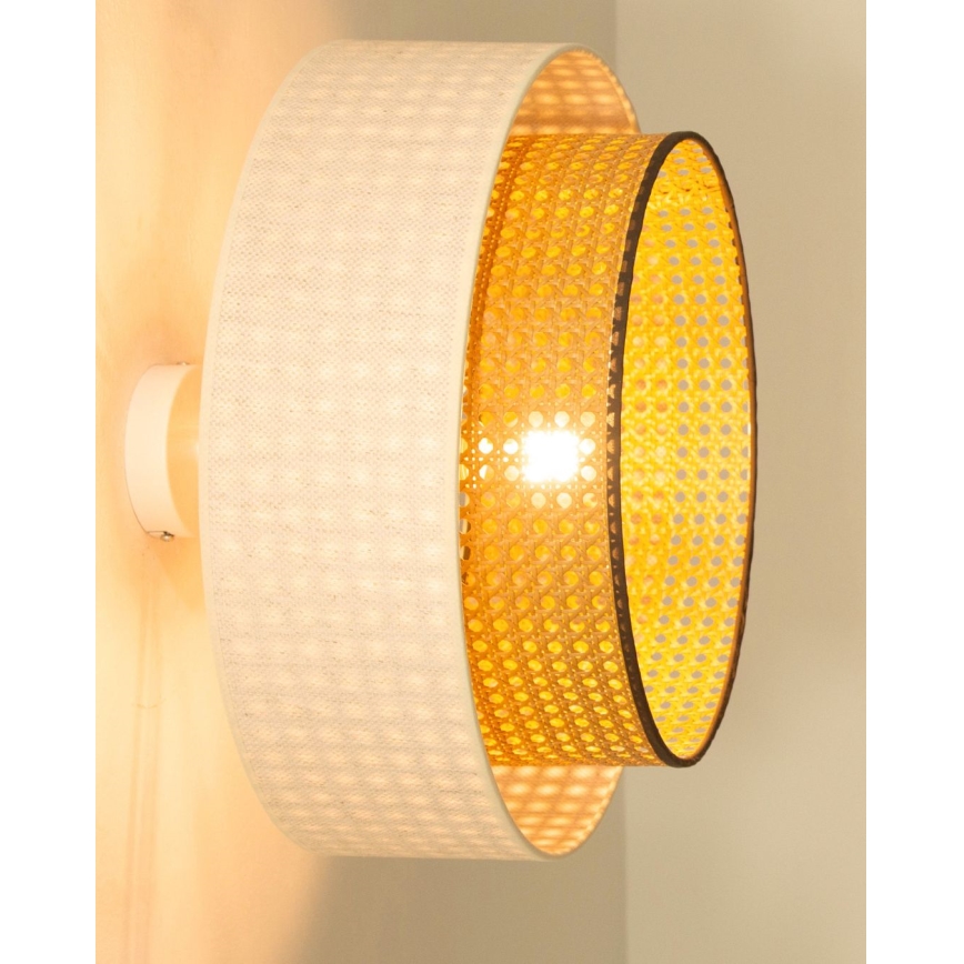 Plafonieră NATIA, 1 x E27, 60W, 230V, Ø 45 cm, alb/maro