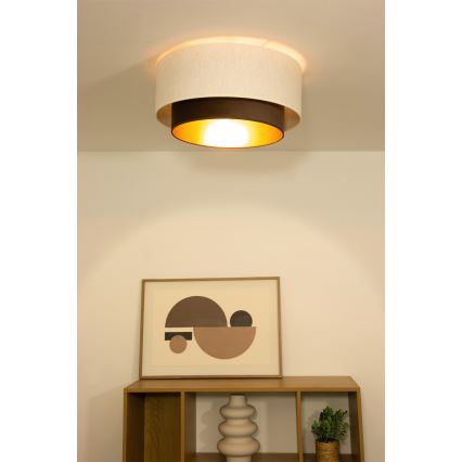 Plafonieră NATIA, 1xE27/60W/230V, Ø45 cm, alb/maro