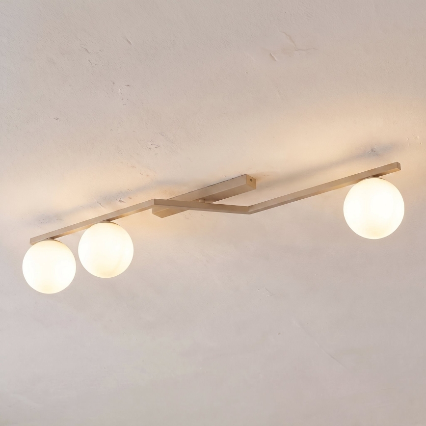Plafonieră NATON 3xE14/10W/230V bej/alb