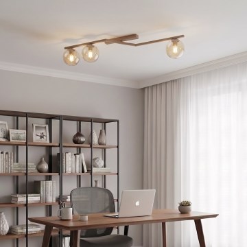 Plafonieră NATON 3xE14/10W/230V bej/fumuriu bej