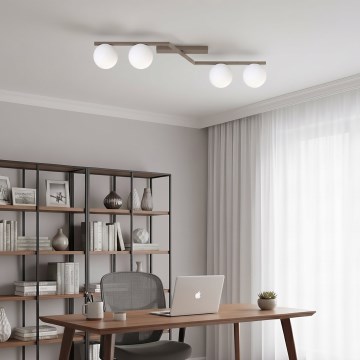Plafonieră NATON 4xE14/10W/230V bej/albă