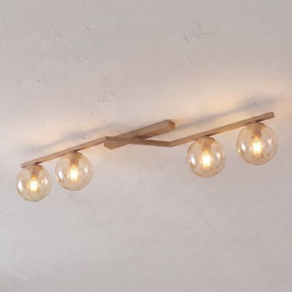 Plafonieră NATON 4xE14/10W/230V bej/bej fumuriu