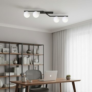 Plafonieră NATON 4xE14/10W/230V negru/alb