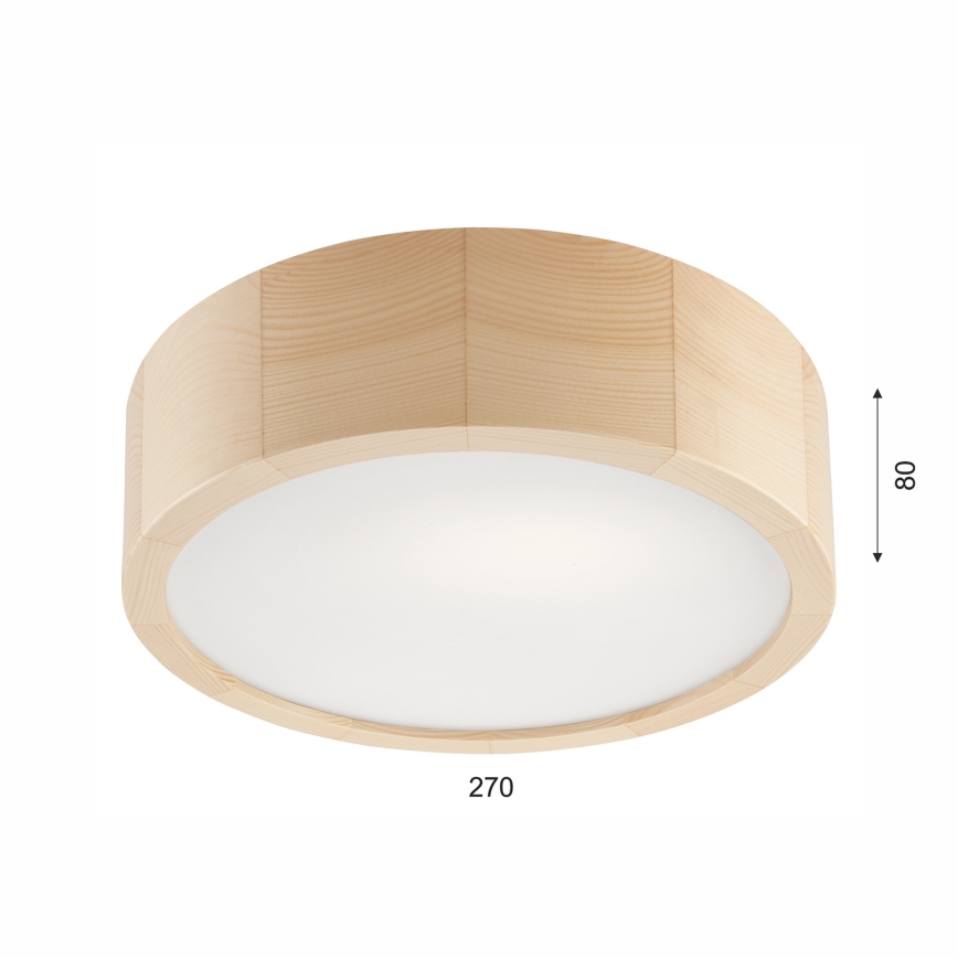 Plafonieră NATURAL 1xE27/60W/230V Ø 27,5 cm, din pin