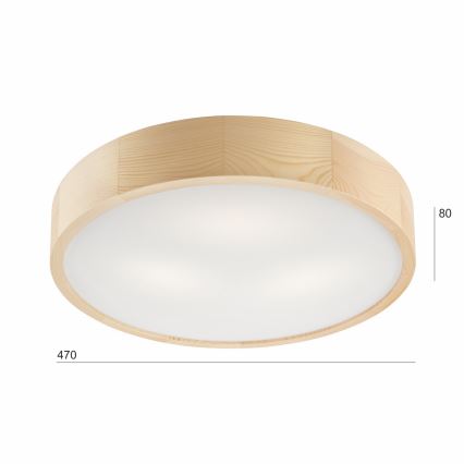 Plafonieră NATURAL 3x E27/60W/230V, Ø 47,5 cm, pin