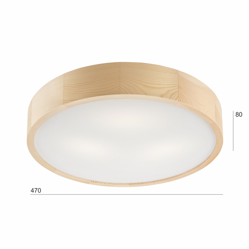 Plafonieră NATURAL 3x E27/60W/230V, Ø 47,5 cm, pin