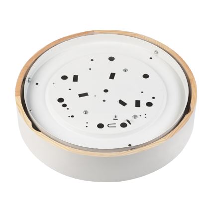 Plafonieră NATURAL, 3xE27/15W/230V, Ø 37,5 cm, pin/alb