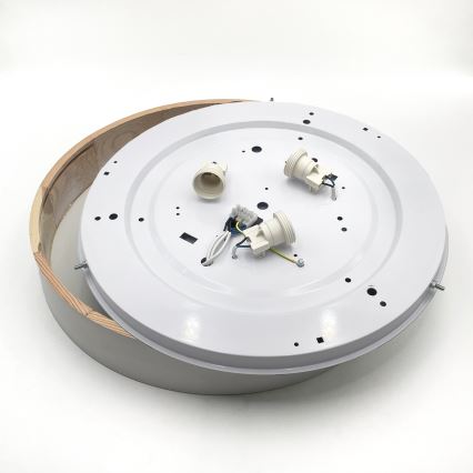 Plafonieră NATURAL, 5 x E27/15W/230V, Ø 47,5 cm, pin/alb