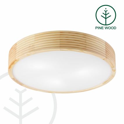 Plafonieră NATURAL MODERN 3xE27/15W/230V, diametru 47,5 cm, lemn de pin