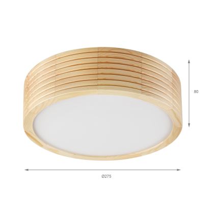 Plafonieră NATURAL MODERN SLIM 1xE27/15W/230V Ø 27,5 cm pin