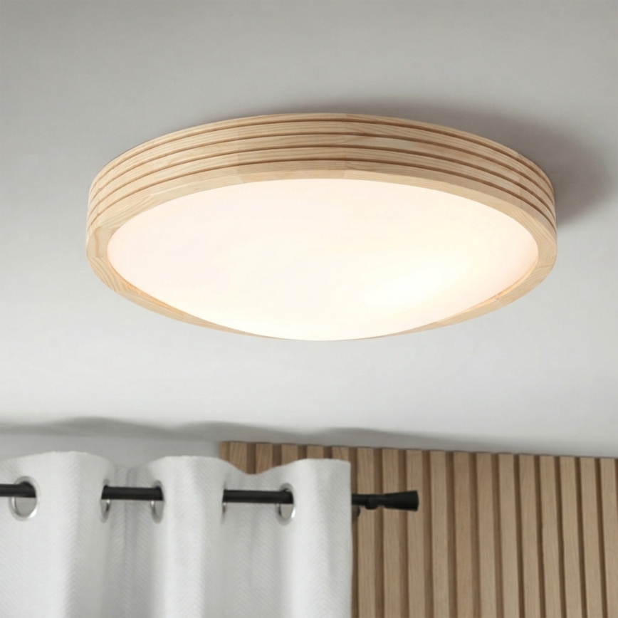 Plafonieră NATURAL MODERN SLIM 2xE27/15W/230V Ø 37,5 cm pin