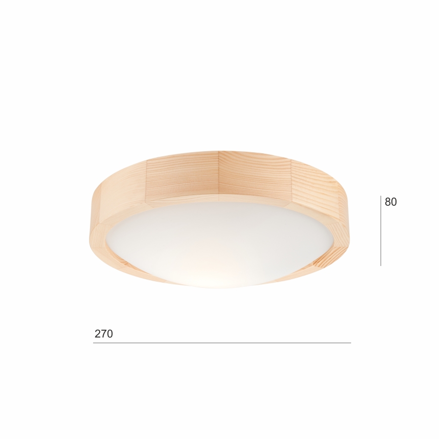 Plafonieră NATURAL SLIM 1xE27/60W/230V ø 27 cm pin