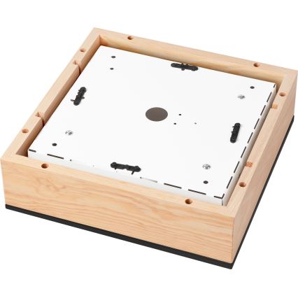 Plafonieră NATURAL SQUARE 2xE27/15W/230V 31x31 cm pin/negru